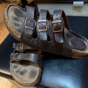 Adolfo Vintage Leather Brown Men's Sandals